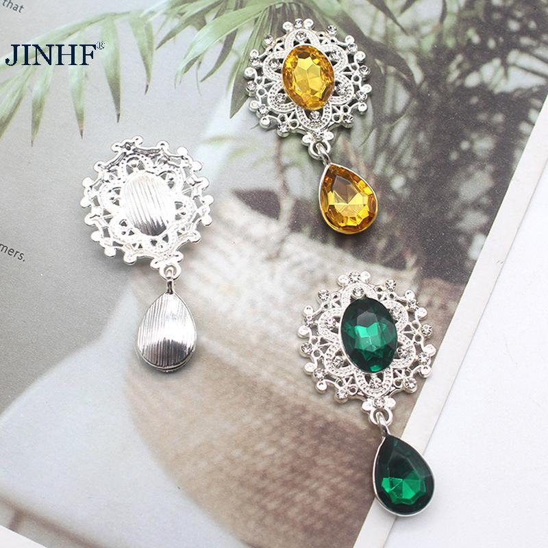 Jin HF Trâm Cài Pha Lê 45x25mm - Phụ Kiện Thời Trang Cho Đám Cưới Và Ngày Lễ