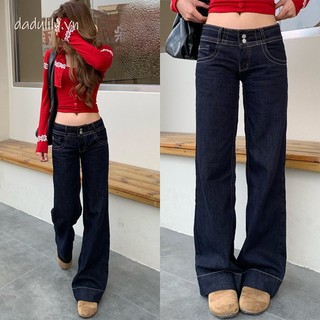 DADUlily | Quần Jean Nữ Có Nút Thắt Lưng Đôi Kiểu Mỹ Không Dính Chân