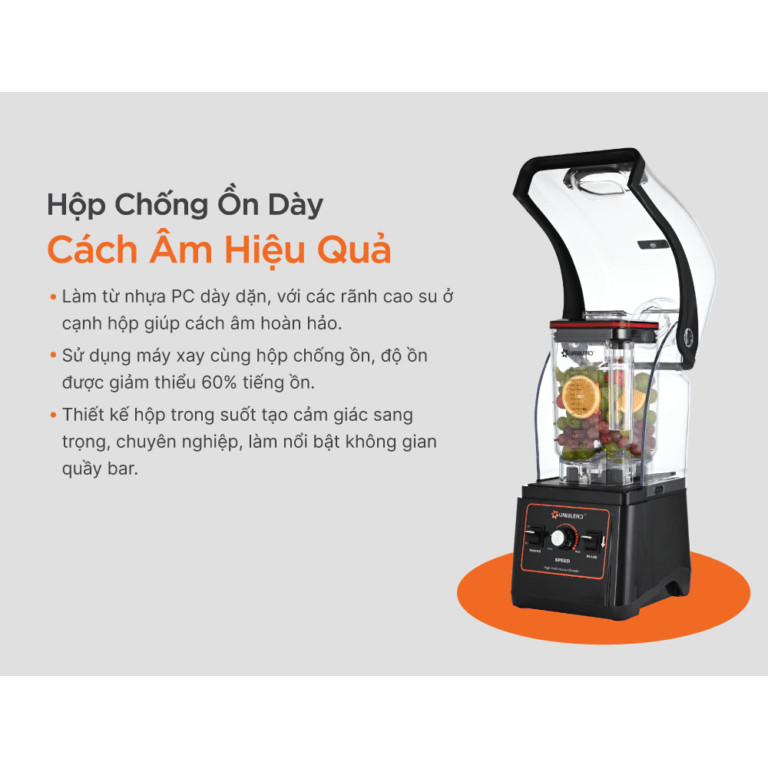 Hộp Chống Ồn Dùng Cho Máy Xay Sinh Tố Uniblend, Cách Âm Hiệu Quả Giảm Đến 60% Tiếng Ồn