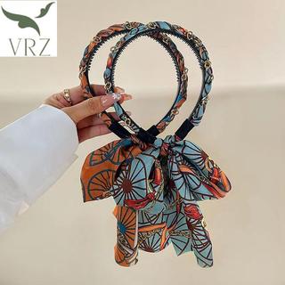Bfvn Dây Xích Ruy Băng Dài Tóc Vòng Thanh Lịch Đuôi Ngựa Giá Đỡ Vải Khăn Lụa Băng Đô Phụ Kiện Tóc Cho Nữ Bé Gái In Băng Đô Nóng