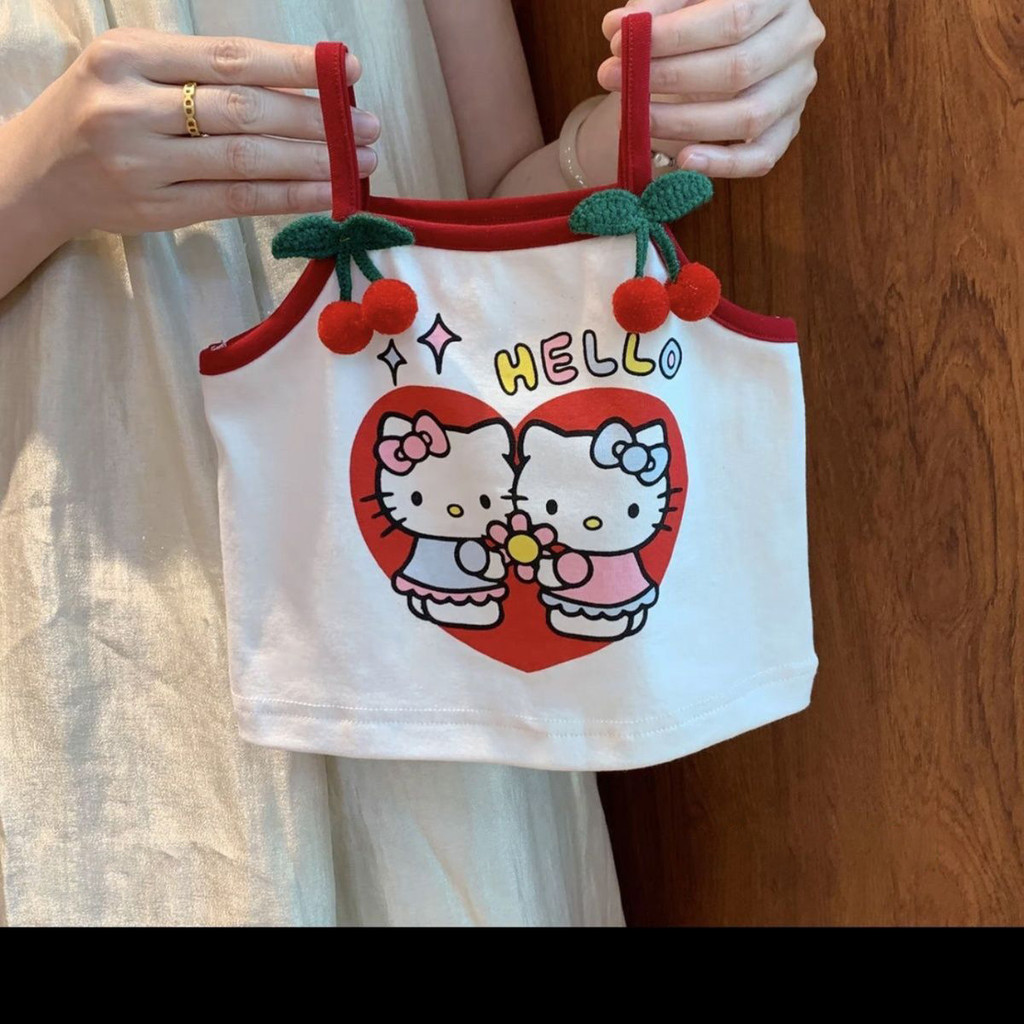 Bộ đồ đeo chéo bé gái mùa hè Áo Vest ngọt ngào Bộ đồ hai mảnh 80-140 Size K08D