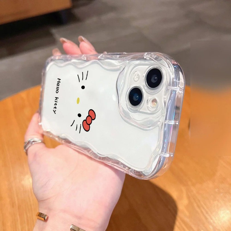 Ốp Sóng Hellos Kittys Màu Hồng Ngộ nghĩnh Cho Tecno Spark 10 Pro 20C 10C 30 30C Go2 GO1 1S GO 2025 GO 2024 Camon 30 Vỏ Sóng 3D Ốp điện thoại Mềm