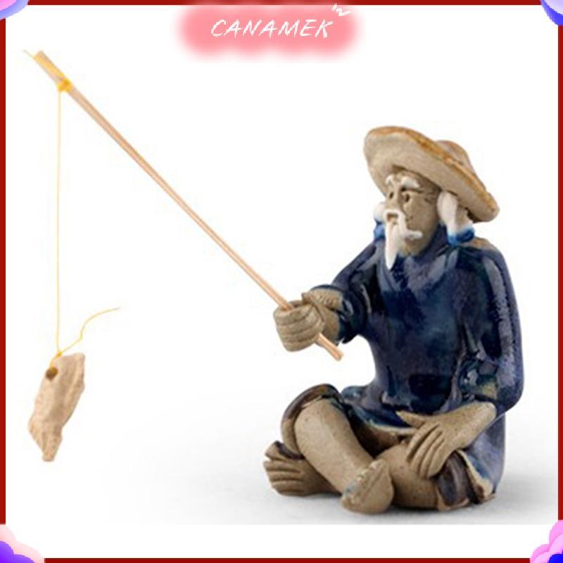 CANAMEK Câu Cá Ông Già Nhựa Hình Tượng Ngồi Vườn Trang Trí Sân Vườn Ngoài Trời CSF