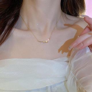 18K mạ vàng Vòng cổ mặt dây Zircon thắt nút ánh sáng sang trọng tối giản cho nữ Dainty thanh lịch thời trang phụ kiện hàng ngày