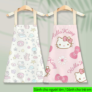 T p d hello kitty Trẻ em Người lớn Trẻ em Chống thấm nước Tạp dề dễ thương