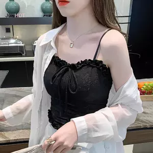 Áo Vest Ren Nấm Pháp cho Nữ với Miếng Lót Ngực và Thiết Kế Camisole Nhỏ Gọn