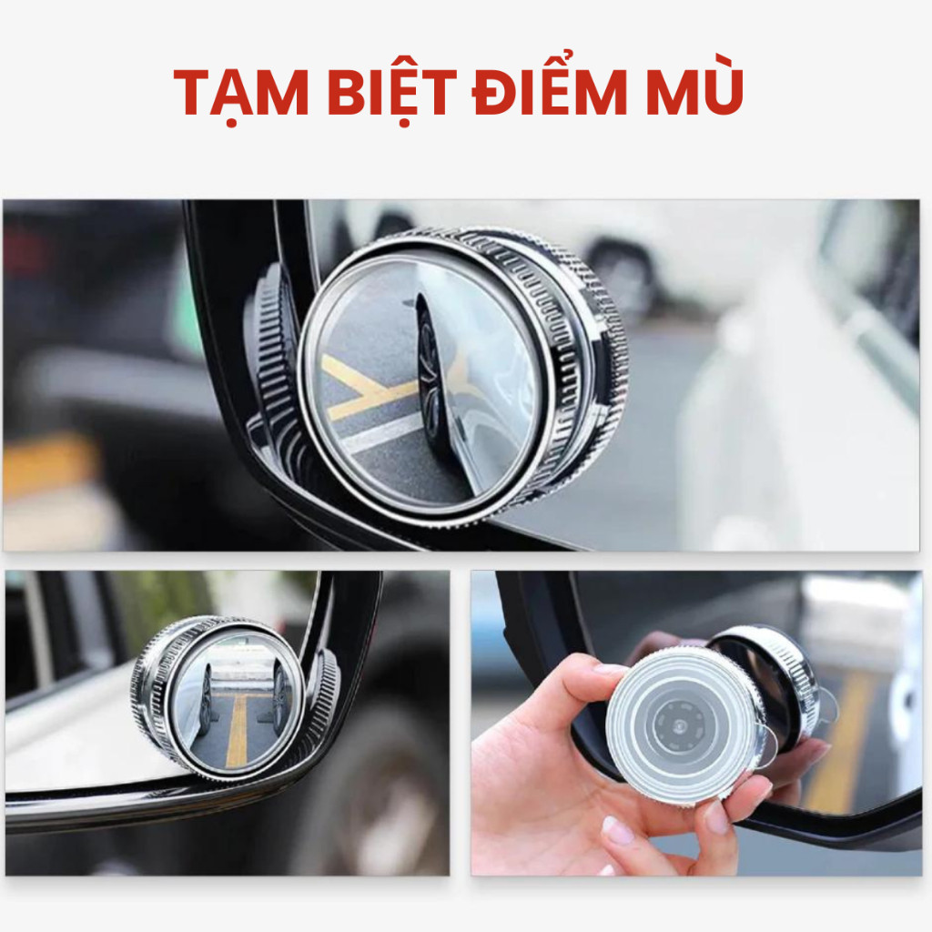Gương lồi tráng bạc chất lượng cao tăng tầm nhìn Xoay 360 độ,Xóa / Chống điểm mù,Tăng tầm nhìn khi lái xe