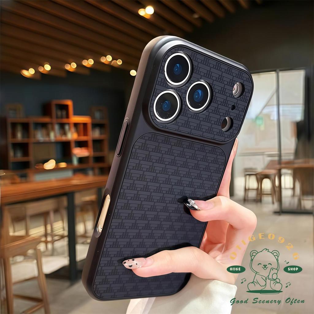 【 Ốp lưng iPhone17 】 Vỏ điện thoại từ tính mờ cảm giác da tam giác iphone 17 Pro Max 16 15 14 13 12 cho vỏ iPhone Vỏ cứng PC chống sốc