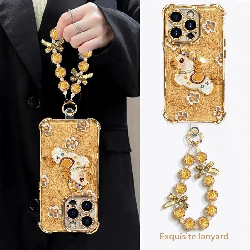 Ốp Điện Thoại Huayang Sweet Colt Thích Hợp Cho Apple 17oppo Huawei vivo Mạ Điện Chống Sốc Dễ Thương