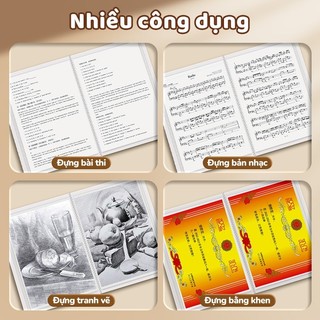 File lá đựng tài liệu a4 học sinh và văn phòng, tệp đựng tài liệu 40 lá trong suốt, trang trí sticker capybara cực cute