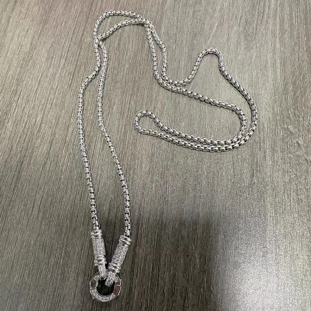 T Thái Lan Thương Hiệu Vuông Kim Cương Khóa Vòng Cổ Dây Cuối Mặt Dây Chuyền Dây Đa Năng Khóa Ngọc Có Thể Điều Chỉnh 262.3