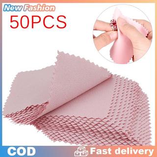 50 pcs khăn đánh bóng bạc Khăn lau bạc Vải lau bạc vải bảo dưỡng trang sức bạc nguyên chất vải lau sạch