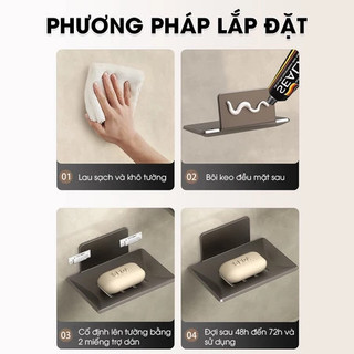 【COD】Bộ khay đựng xà phòng chống thấm nước, dán trực tiếp lên tường gạch hoặc kính, tiết kiệm không gian và dễ dàng lau
