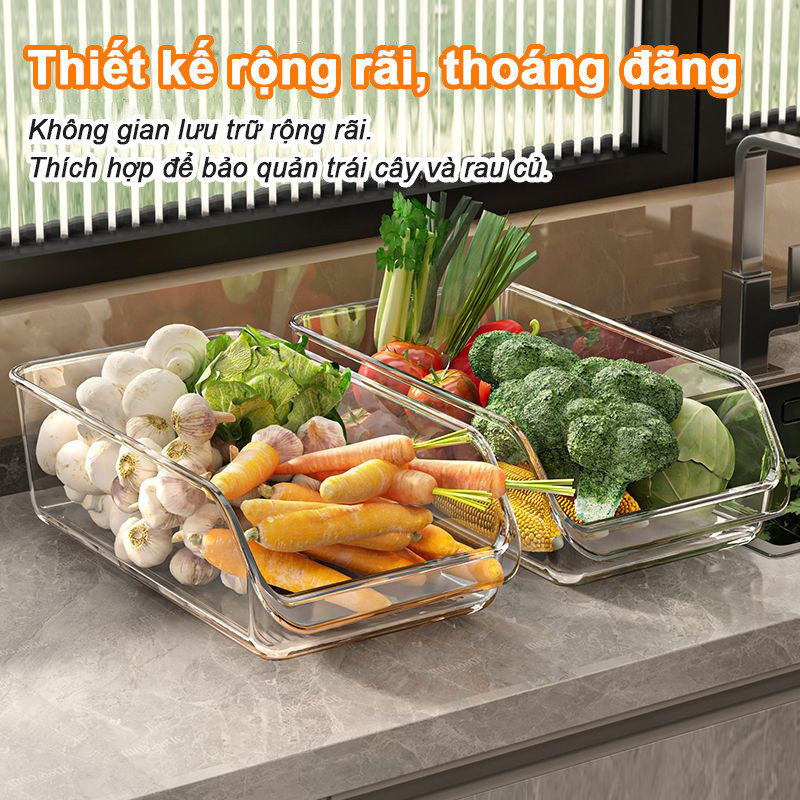 Hộp Bảo Quản Tủ Lạnh Dạng Ngăn Kéo - Đựng Rau, Quả, Trứng, Đồ Uống, Đa Năng, Tổ Chức Nhà Bếp Gọn Gàng