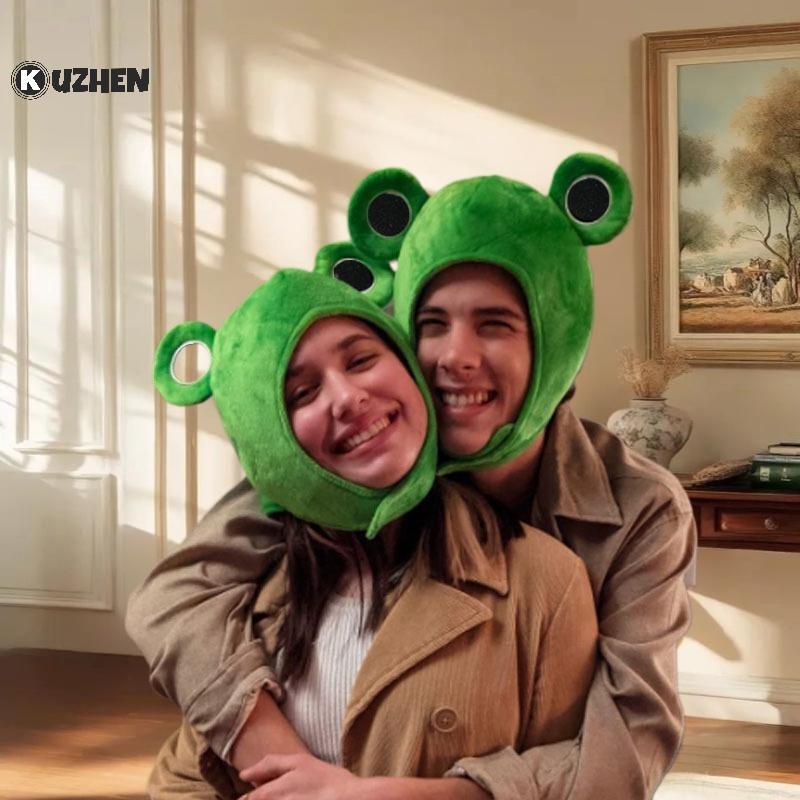 KUZHEN Mũ Hoàng Tử Ếch Sang Trọng cho Halloween với Motif Động Vật Xanh