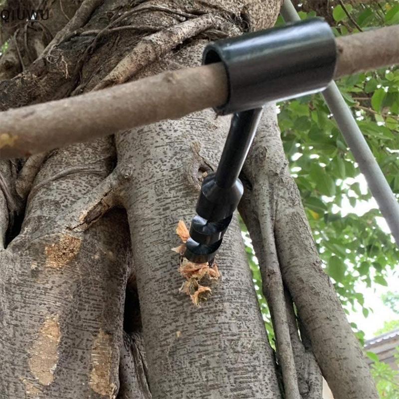 QIUWU Tay Gỗ Đấm Hướng Dẫn Sử Dụng Máy Khoan Auger Bush-Craft Thép Carbon Di Động Sinh Tồn Mũi Khoan Mở Rộng Ngoài Trời.