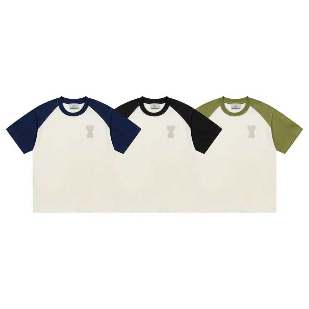Áo Thun Raglan Xuân Hè Cotton Móc In Hình Trái Tim