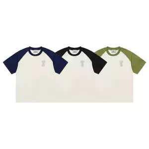 Áo Thun Raglan Xuân Hè Cotton Móc In Hình Trái Tim