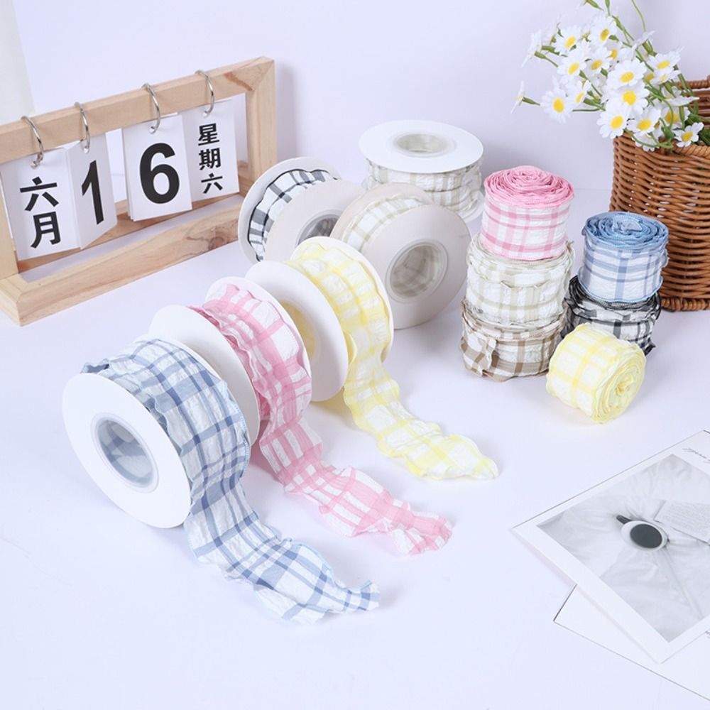 Ruy Băng Kẻ Sọc SMILE, Bó Hoa Gói 10 Sân Cuộn Ruy Băng Satin, Sáng Tạo Có Thể Tái Sử Dụng Chiều Rộng 4CM Dễ Dàng Cắt Ruy Băng Kẻ Sọc Bao Bì Bó Hoa