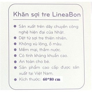 Khăn Tắm Sợi Tre Cao Cấp Lineabon – Siêu Mềm Mịn, Thấm Hút Tốt, An Toàn Cho Trẻ Sơ Sinh