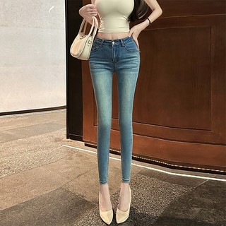 Quần jean cạp cao ôm sát nữ | Co giãn nâng mông quần 9 phần | 2025 cổ điển