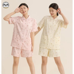 Quần Short ngắn tay dễ thương dành cho nữ Cotton nguyên chất Cherry Quần lót phòng chờ / Quần lót mềm mại thoải mái có thể mặc Bộ đồ ngủ bên ngoài / Bộ đồ ngủ thấm mồ hôi chất lượng cao