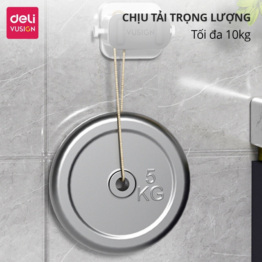 Móc Treo Cây Lau Nhà Dán Tường Deli Vusign Móc Dán Tường Treo Chổi Giữ Đồ Điều Chỉnh Kích Thước