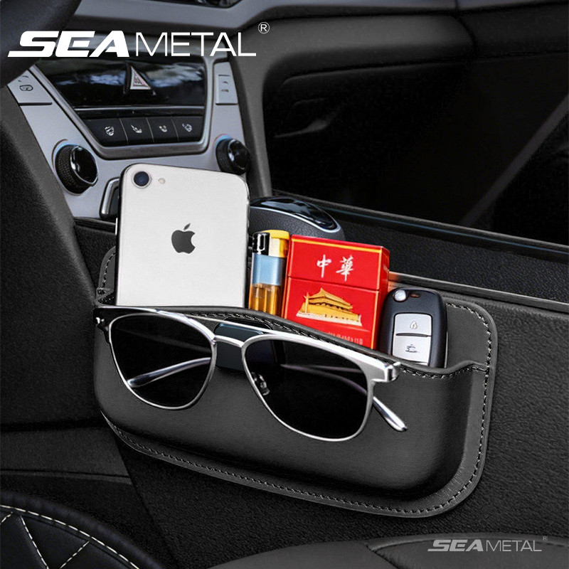 SEAMETAL Xe Sắp Xếp Túi Dành Cho Xe Ô Tô Hộp Bảo Quản Thu Thập Túi Thẻ Điện Thoại Chìa Khóa Dán Hộp Tự Dính Bảo Quản Ô Tô Túi