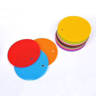 83g Dày Tổ Ong Silicon Placemat Tròn Coaster Cách Nhiệt Đĩa Phương Tây Nồi Áp Lực Cao
