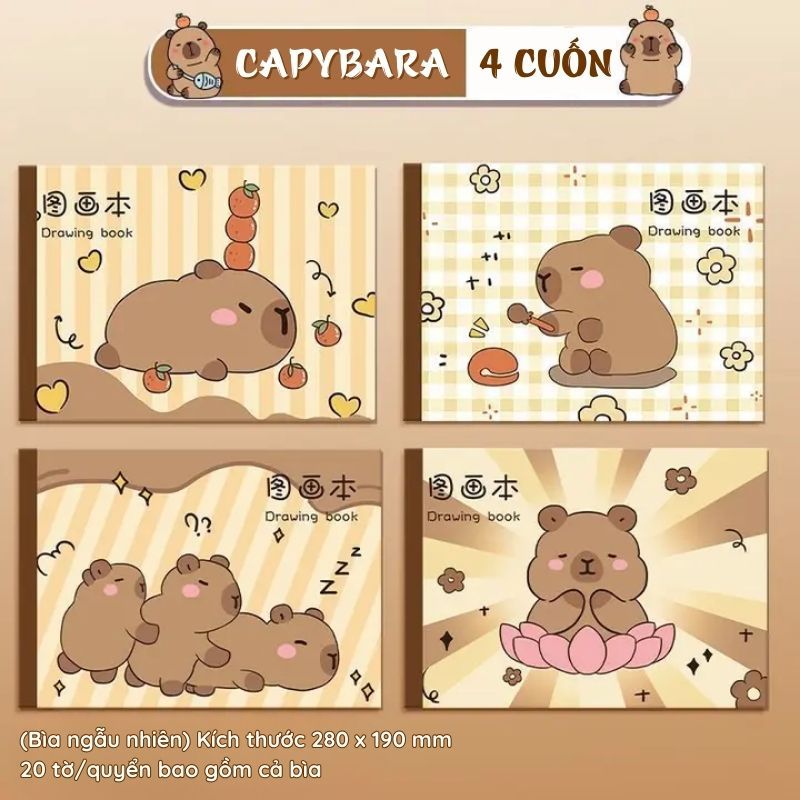 Vở Vẽ A4 Giấy Dày Chất Lượng - 2 Quyển Với Họa Tiết Hoạt Hình Vui Nhộn Cho Môn Mỹ Thuật
