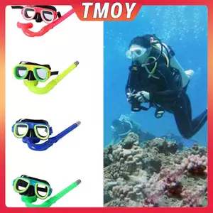 TMOY Kính lặn và bộ ống thở bơi cho trẻ em khung lớn, thiết bị lặn HD