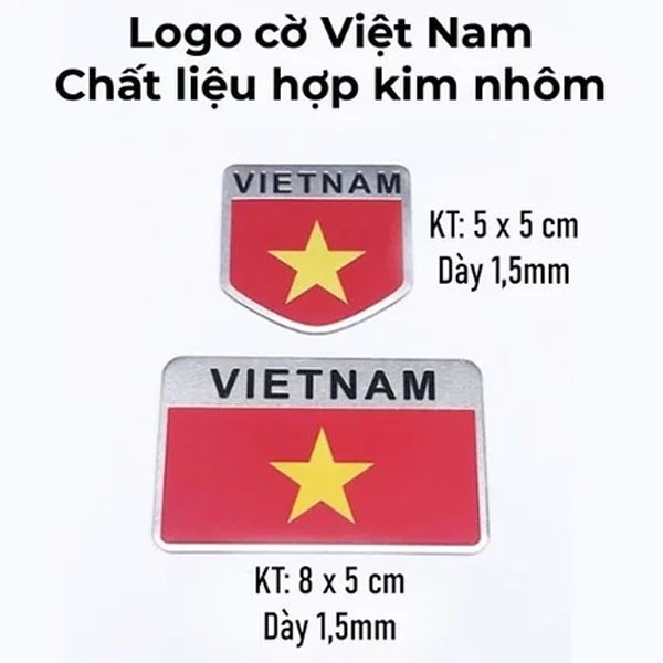Decal tem nhôm cờ Việt Nam ONECARS trang trí ô tô decor nhà Tem nhôm cờ Việt Nam，Sử dụng băng dính 3M chắc chắn