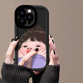 Ốp lưng IPhone 17 16 15 14 13 12 11 Pro Max XRXSMax 78 Plus Dễ thương nghịch ngợm cô gái trường hợp điện thoại