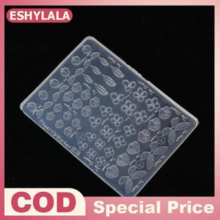 [Bea-t] Khuôn khắc móng tay silicon 3D, tấm dập hình bướm, mẫu hoa, mỏng, dùng lại được