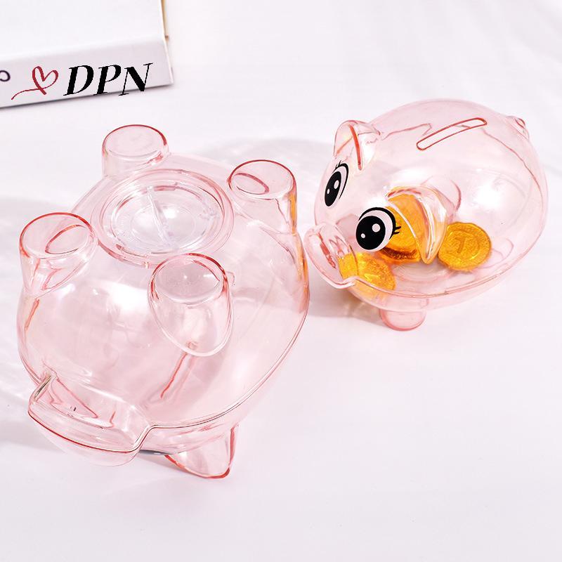 [DPN-t] Đồ chơi lợn trong suốt để làm quà tặng Đồng xu trẻ em Đạo cụ ngân hàng heo đất trong suốt Lợn nhựa Heo đất Đồng xu Tiền mặt Hộp tiết kiệm sưu tập mới