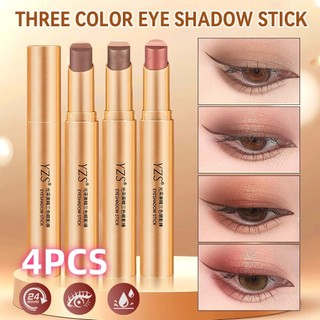 One Piece Three Colors One Stroke Shape Gradient Lazy Eyeshadow Stick Matte Fine Glitter Pearlescent Bút phấn mắt có độ bóng cao Kết cấu tinh tế, Cảm ứng mềm mại, Dễ dàng phù hợp với da
