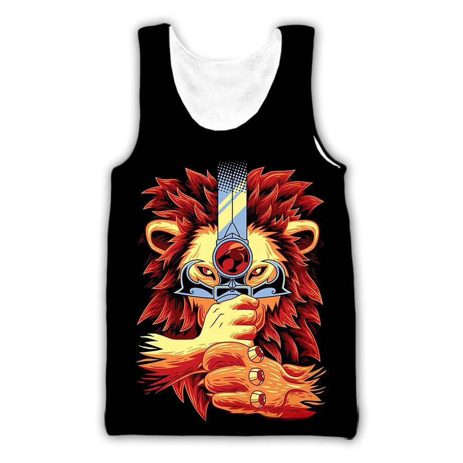 Áo thun không tay cổ tròn họa tiết anime Thundercats 3D, phù hợp unisex