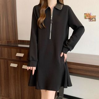 Đầm Nữ cổ cao tay dài cao cấp dành cho nữ, thiết kế mùa xuân, đơn giản và tôn dáng, thích hợp mặc ngoài hoặc làm việc