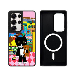 Từ Tính Mèo Đen Đồ Chơi Gương Cứng Phone Case Dành Cho Samsung Galaxy S26 25 24 23 UItra S26 25 24 23 Plus Vỏ Bảo Vệ Chống Sốc