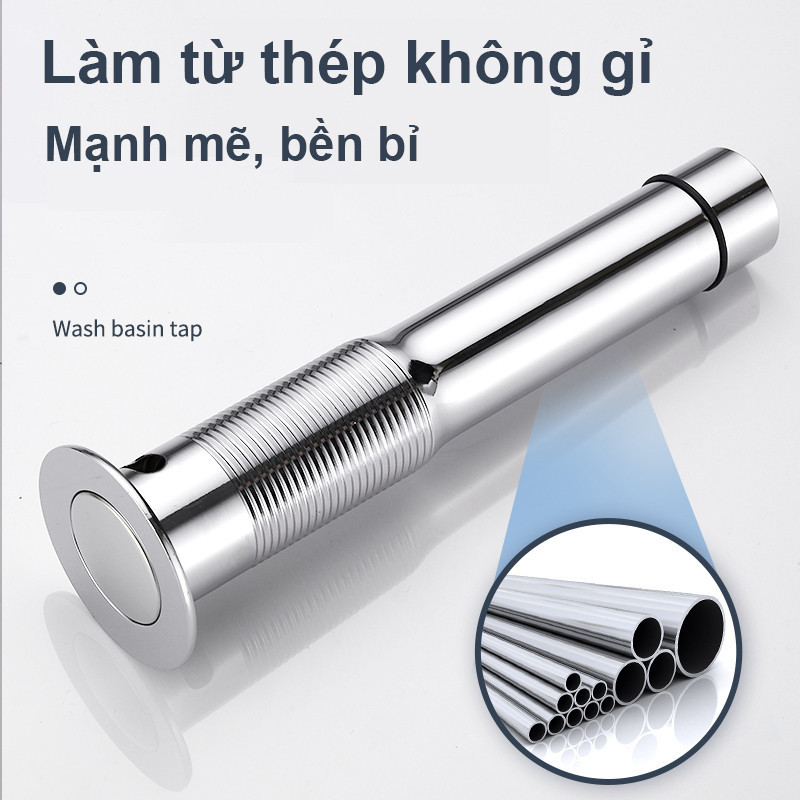 【48h】Xi phông thoát nước inox 304 chất liệu SUS304 đáng tin cậy, chống ăn mòn, phù hợp cho mọi loại lavabo phổ biến.