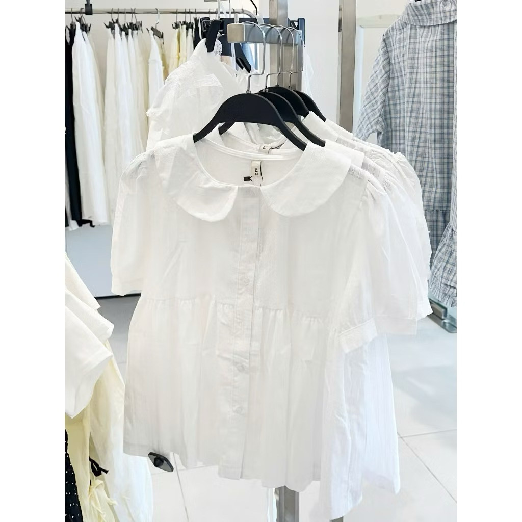(ẢNH OLDSCHOOL) Áo babydoll cổ sen tay chuông CARA TOP M600