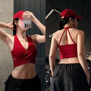 MIDORI SPORT - ÁO CROPTOP 3 DÂY LƯNG C03 - POLLY THUN LẠNH - MÚT RỜI - THÍCH HỢP ĐI TẬP GYM , YOGA , AEROBIC