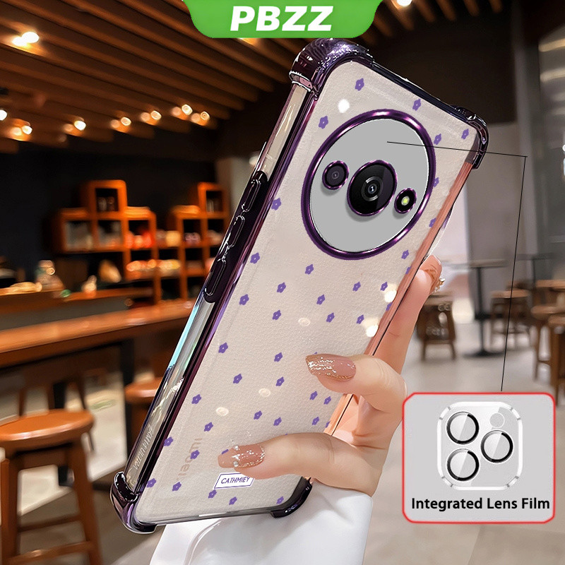 FOR ốp lưng Ốp Lưng Cho xiaomi redmi a3 2024 4g Vỏ Điện Thoại Vỏ Mềm Silicon Chống Sốc Thiết Kế Mới Thẩm Mỹ Trong Suốt Hoa Với Ống Kính Phim SJJETMPLH01