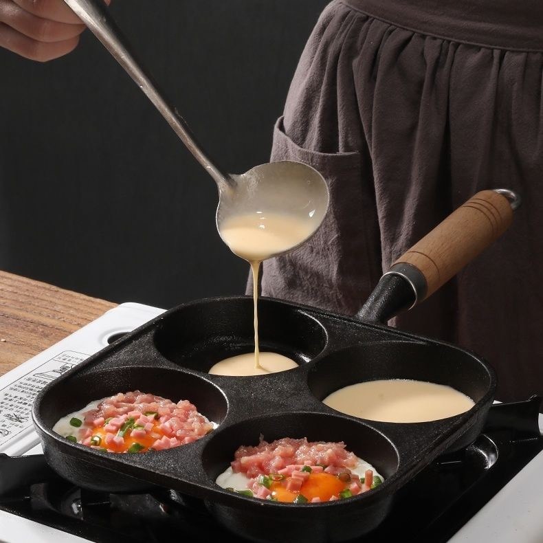 Chảo nướng bánh 4 ngăn chống dính dễ dàng vệ sinh Chảo 4 ngăn،Chảo Gang Chống Dính