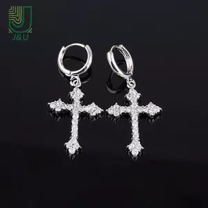 1 Bông Tai Chữ Thập Pha Lê Zircon Cho Nữ Bông Tai Thả Gothic Punk Hip Hop Nữ Xuyên Ten Bông Tai Trang Sức