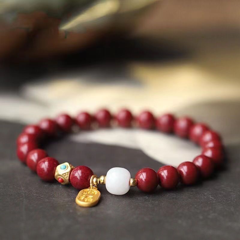 Cinnabar Vòng Tay Phong Cách Hàng Năm Bạc Nguyên Chất Năm Tuổi Phong Cách Hòa Bình Bùa Năm Rồng Vòng Tay 26.3.19