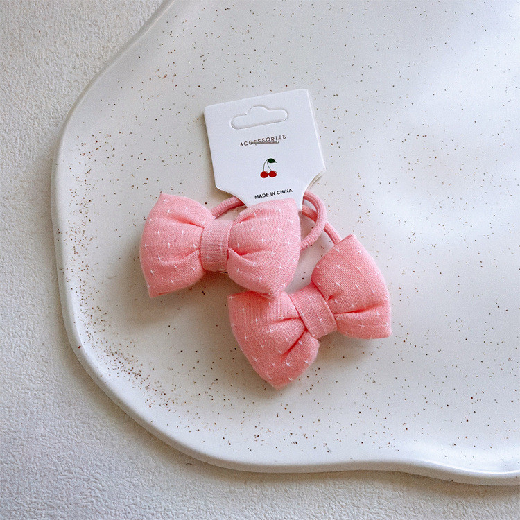 Bộ Nhẫn Tóc Nơ Hồng Cho Bé Gái Mới Dây Buộc Tóc Dễ Thương