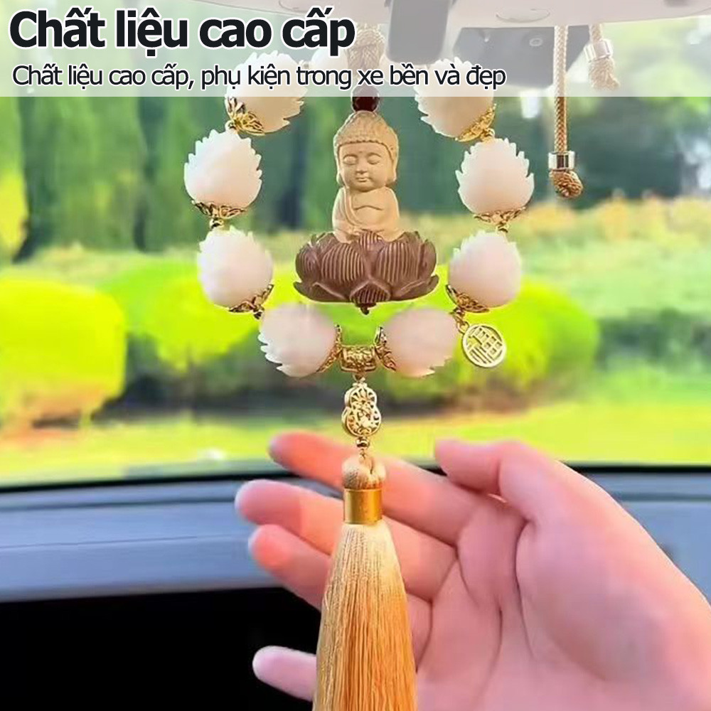 Mặt dây chuyền ô tô tượng phật bồ đề phù hộ cho gương chiếu hậu ô tô mặt dây chuyền ý nghĩa bình an