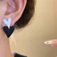 Bộ 5 Bông Tai Cổ Điển Màu Đen Trắng, Kim Cương Giả Hình Trái Tim, Hoa và Bướm - Phù Hợp Dự Tiệc và Hàng Ngày