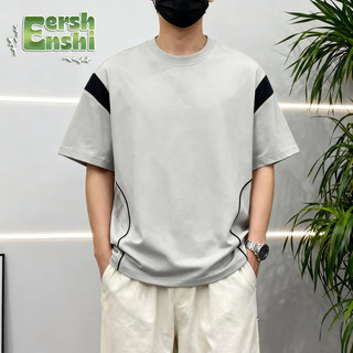 Áo thun nam nữ phong cách đường phố cổ điển, màu sắc tương phản cao cấp
